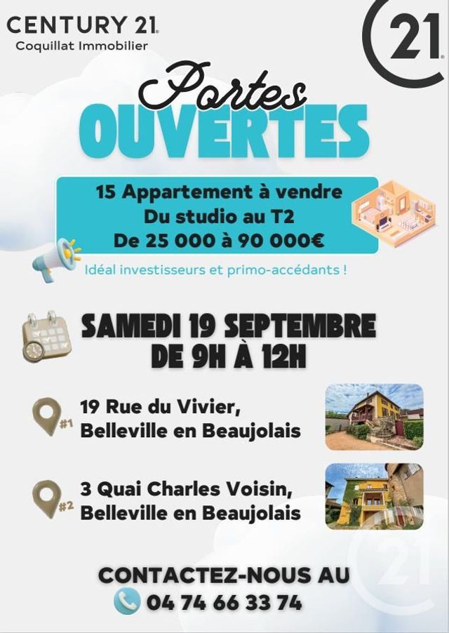 Appartement Duplex &agrave; vendre - 2 pi&egrave;ces - 50,03 m2 - Belleville - 69 - RHONE-ALPES